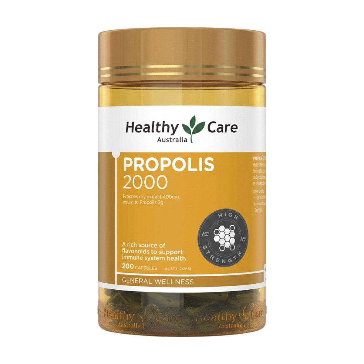 Healthy Care Propolis 2000 High Strength Capsules 200 Count