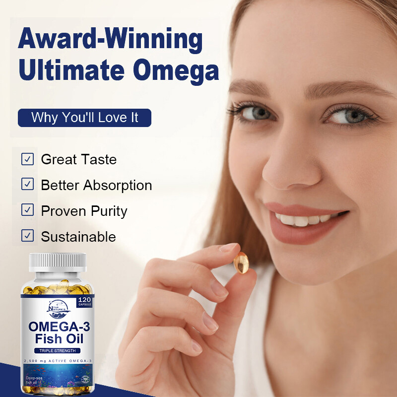 Omega 3 Fish Oil Capsules 3x Strength 3600mg EPA & DHA, Highest Potency – 2PACKS