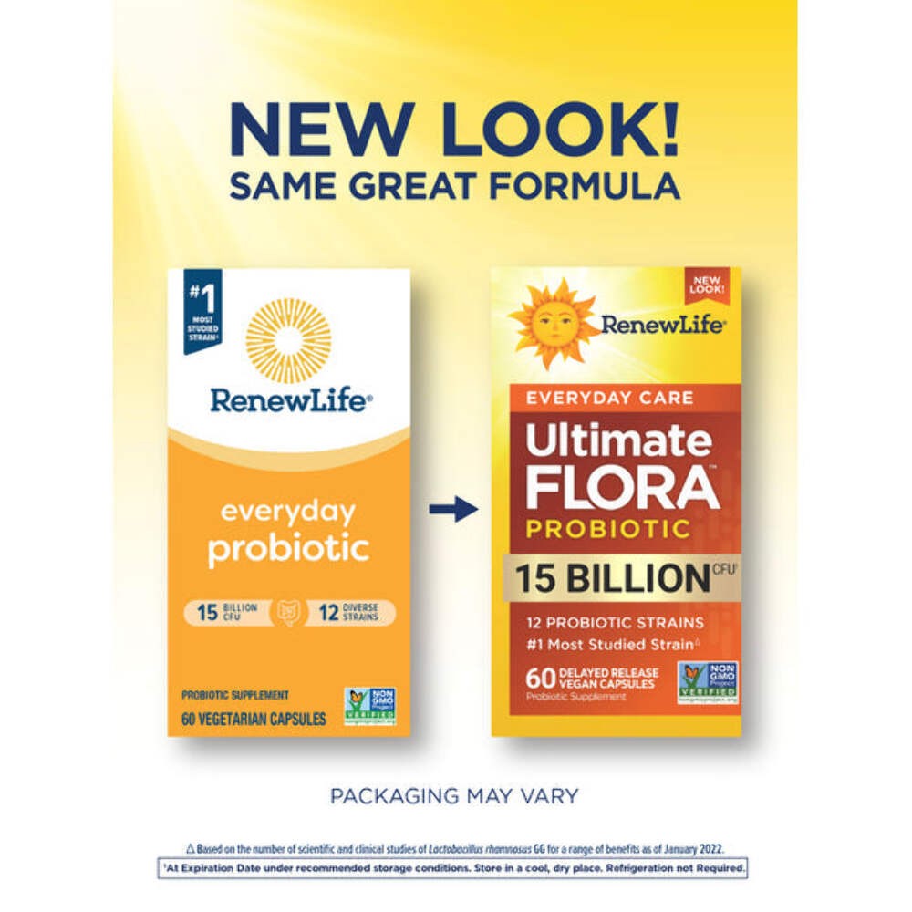 Renew Life Everyday Ultimate Flora Probiotic 15 Billion, 60 CT EXP 04/27