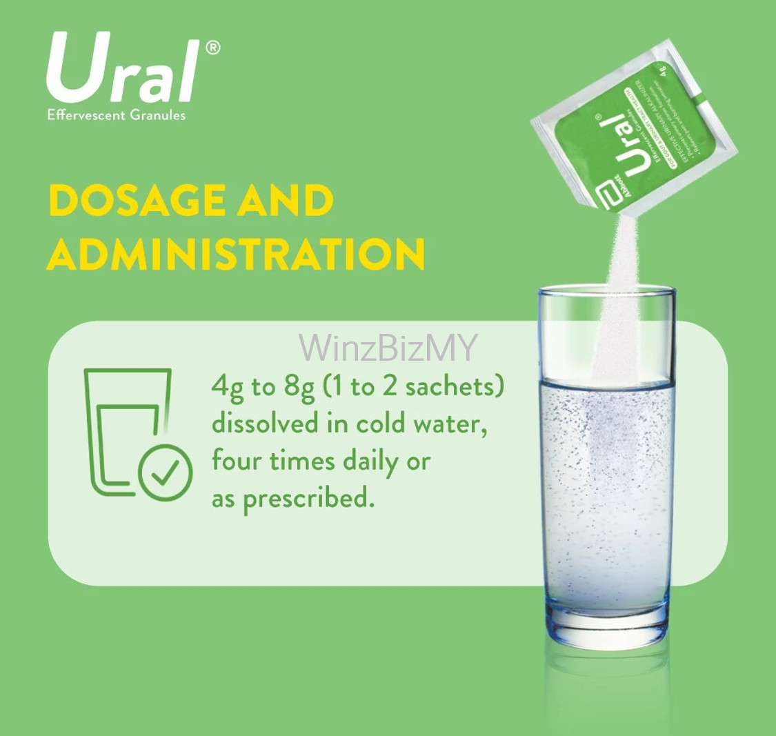 ABBOTT Ural Effervescent Sugar Free Lemon Flavour (4g x 28’s x 2)
