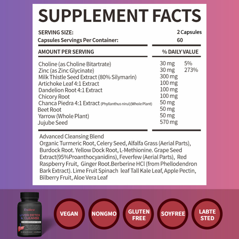 Liver Support, Cleanse, Detox and Repair Capsules with 27 Herbs