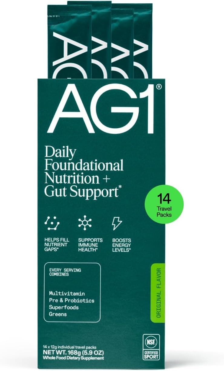 Athletic Greens Superfood and Probiotic, 75 Vitamins, Travel Pack 14ct | Incl…