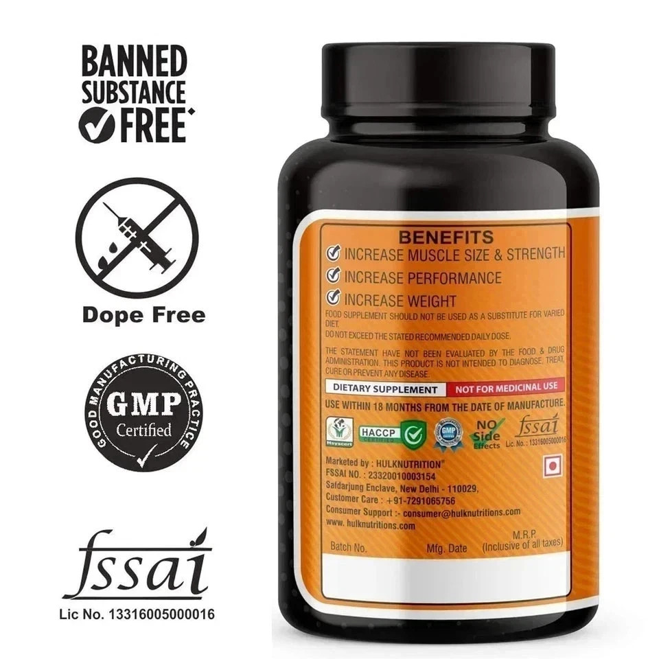 Bulk Mass & Weight Gainer Capsule for Fast Weight & Lean Muscle Gain – Pack of 3