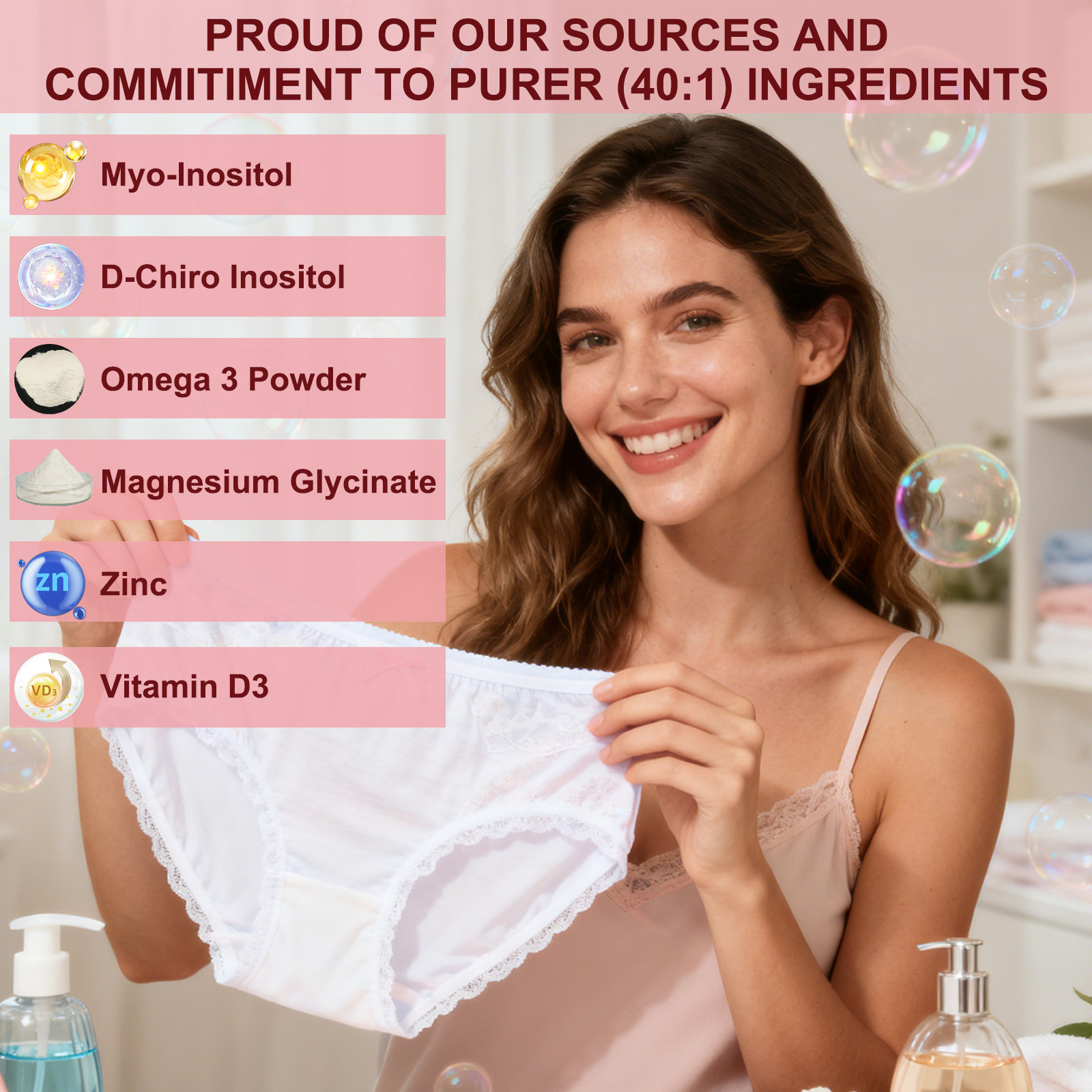 Myo-Inositol & D-Chiro Inositol Supplement for Women | Hormonal Balance 120 caps