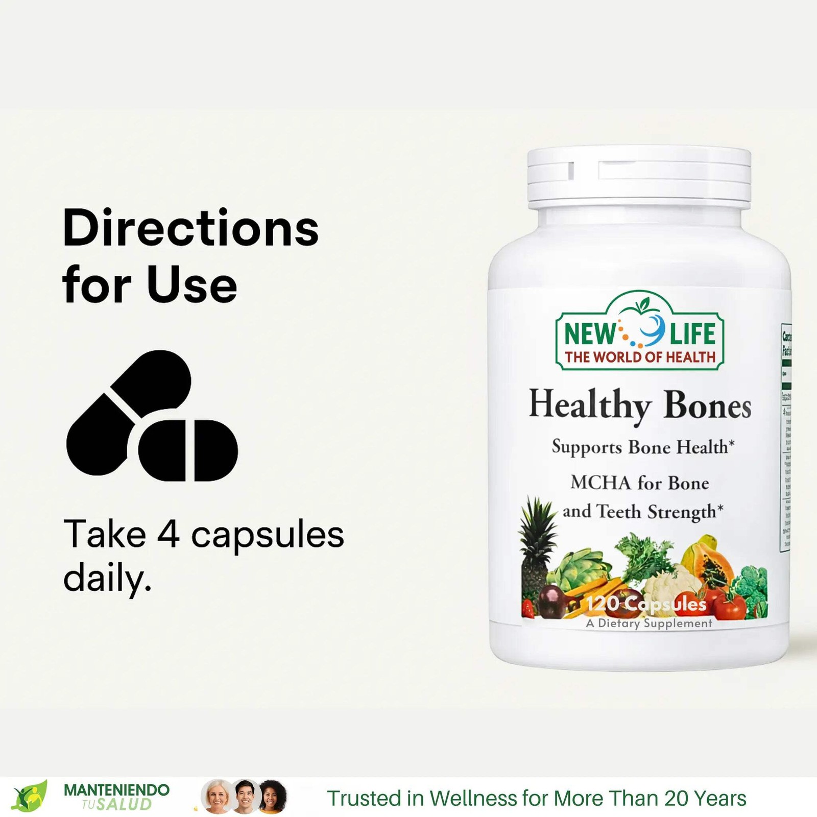 New Life Healthy Bones, Bone Support, Trace Minerals, 120 Capsules