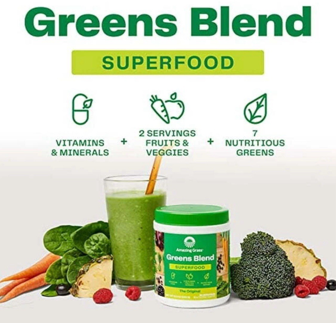 2 NEW Amazing Grass — Greens Blend Superfood — Original — 8.5 oz — 30 Servings