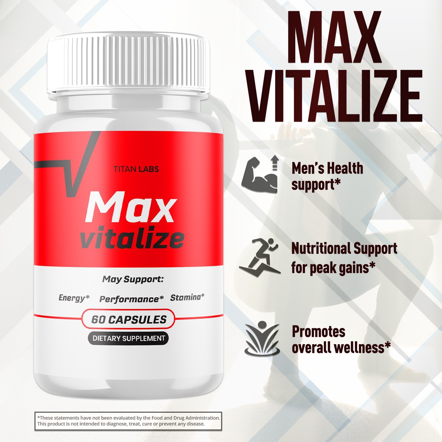 (5 Pack) Max Vitalize Advanced Male Support Supplement MaxVitalize 300 Capsules