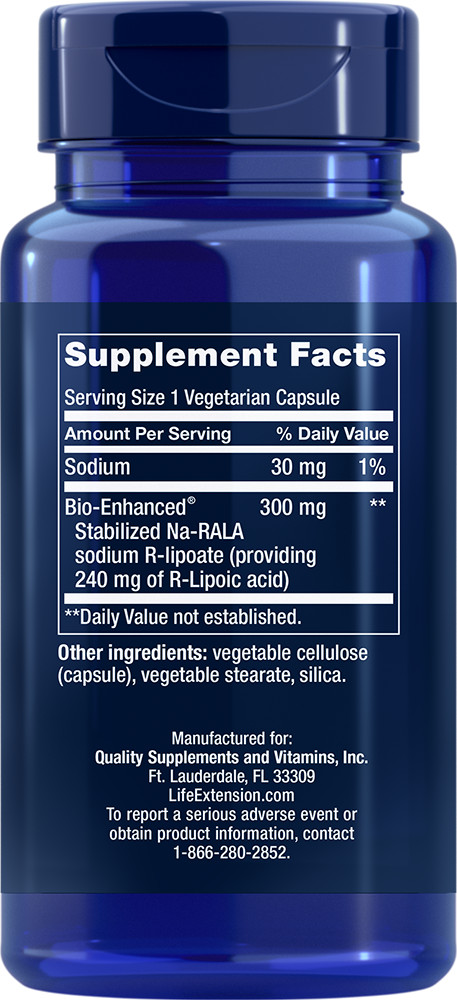 Life Extension Super R-Lipoic Acid 240 mg 60 Vegetarian Capsules – 3 Pack