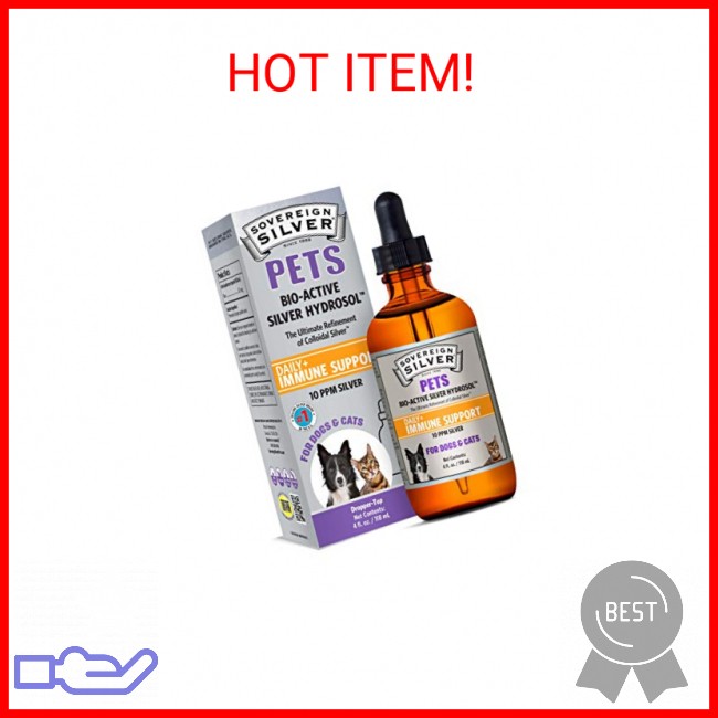 Sovereign Silver Pets Immune Support – Colloidal Silver, Bio-Active Silver Hydro
