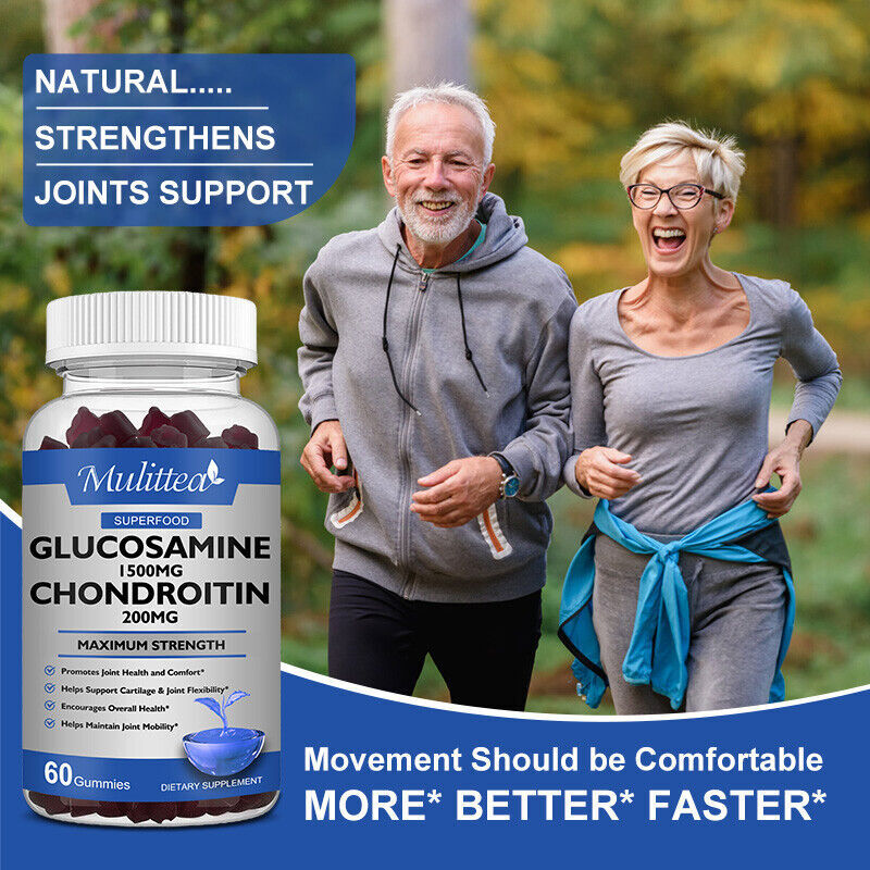 Glucosamine Chondroitin Glucosamine Sulfate For Bones, Joint Support 60 Gummies