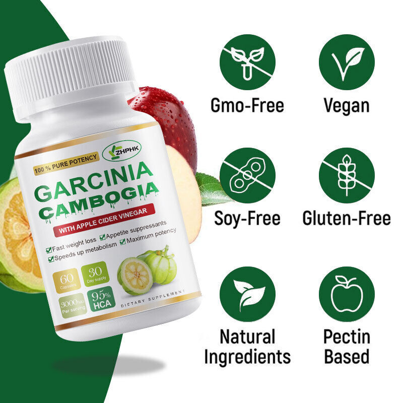 GARCINIA CAMBOGIA Extract – 95% Natural HCA with ACV 3000mg – Fast Weight Loss