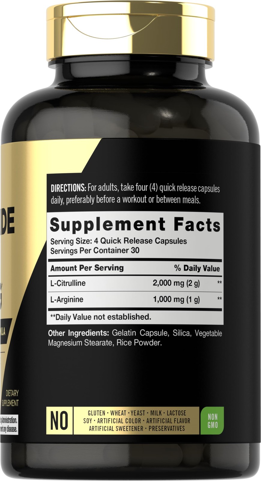 Nitric Oxide Supplement 3000mg | 120 Capsules | with L-Arginine & L-Citrulline |