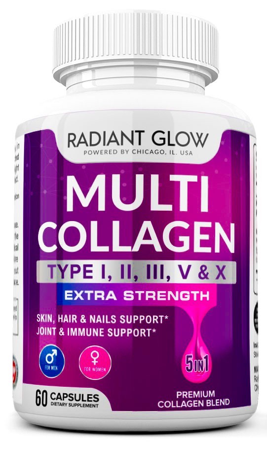 6 x Multi Collagen Peptides I, II, III, V, X 1500mg Hair Anti-Aging Skin Nails