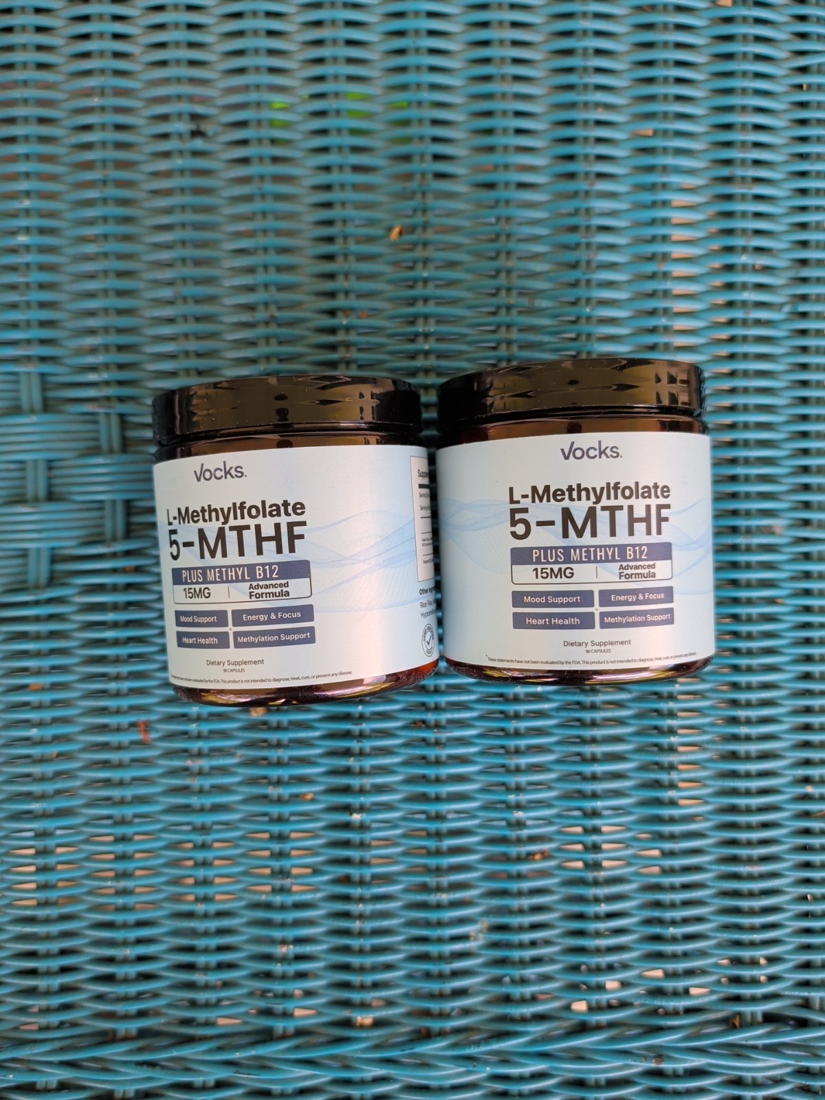 Lot 2 Vocks L-Methylfolate 5-MTHF 15mg 180 Servings Exp 2/2028