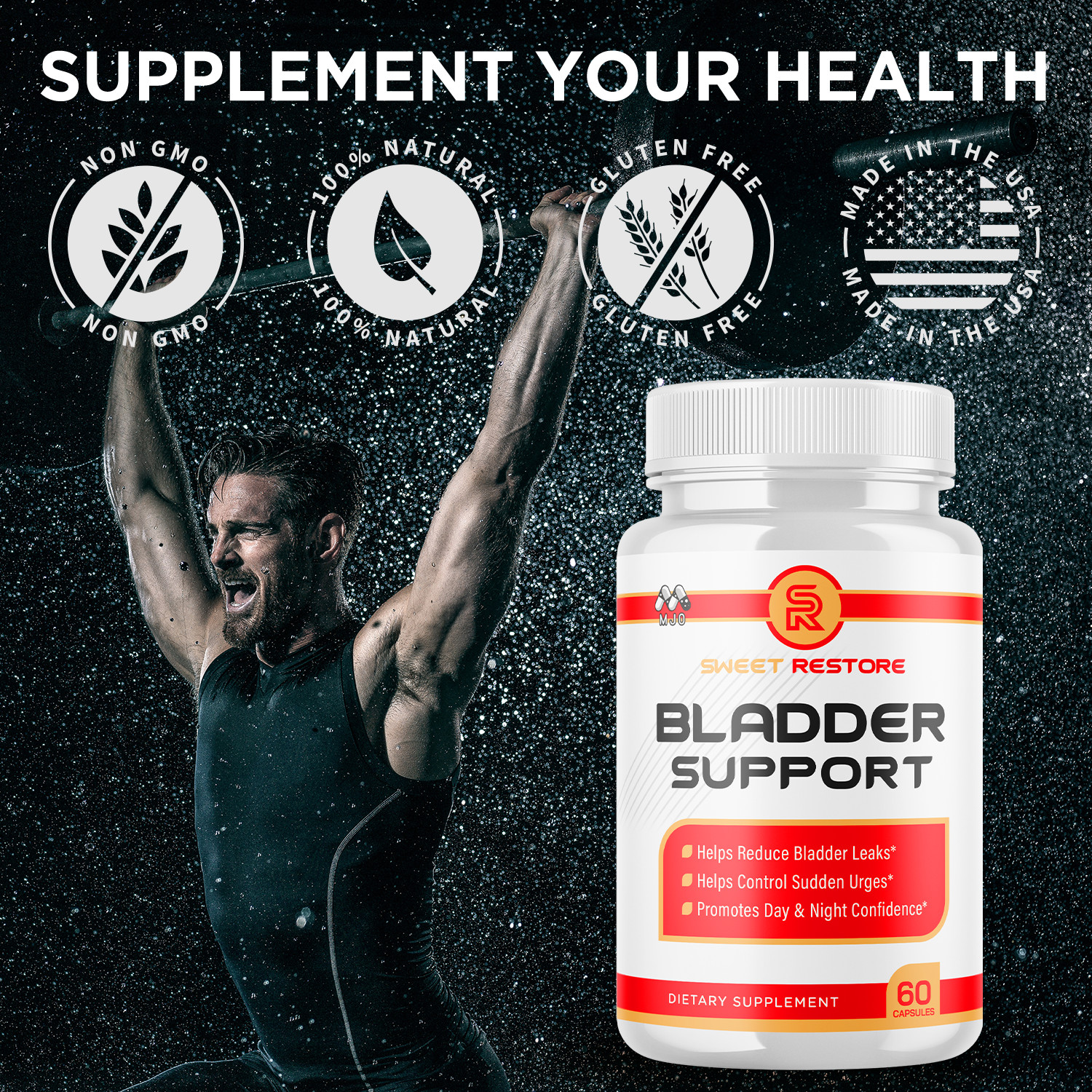 (3 Pack) Sweet Restore Bladder Control Advanced Bladder Supplement 180 Capsules