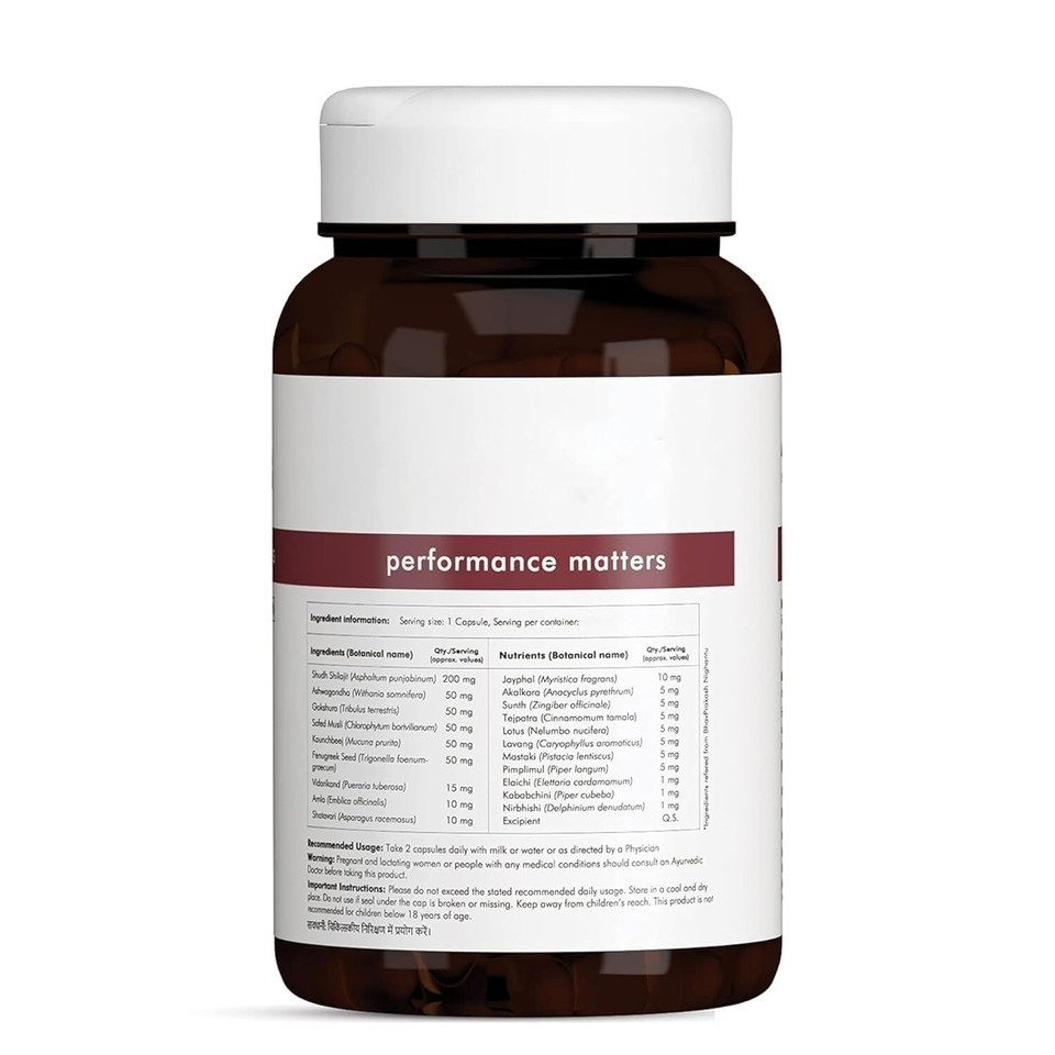 Man Matters Ashwagandha, Gokshura, Safed Musli Capsules For Men 60 Caps