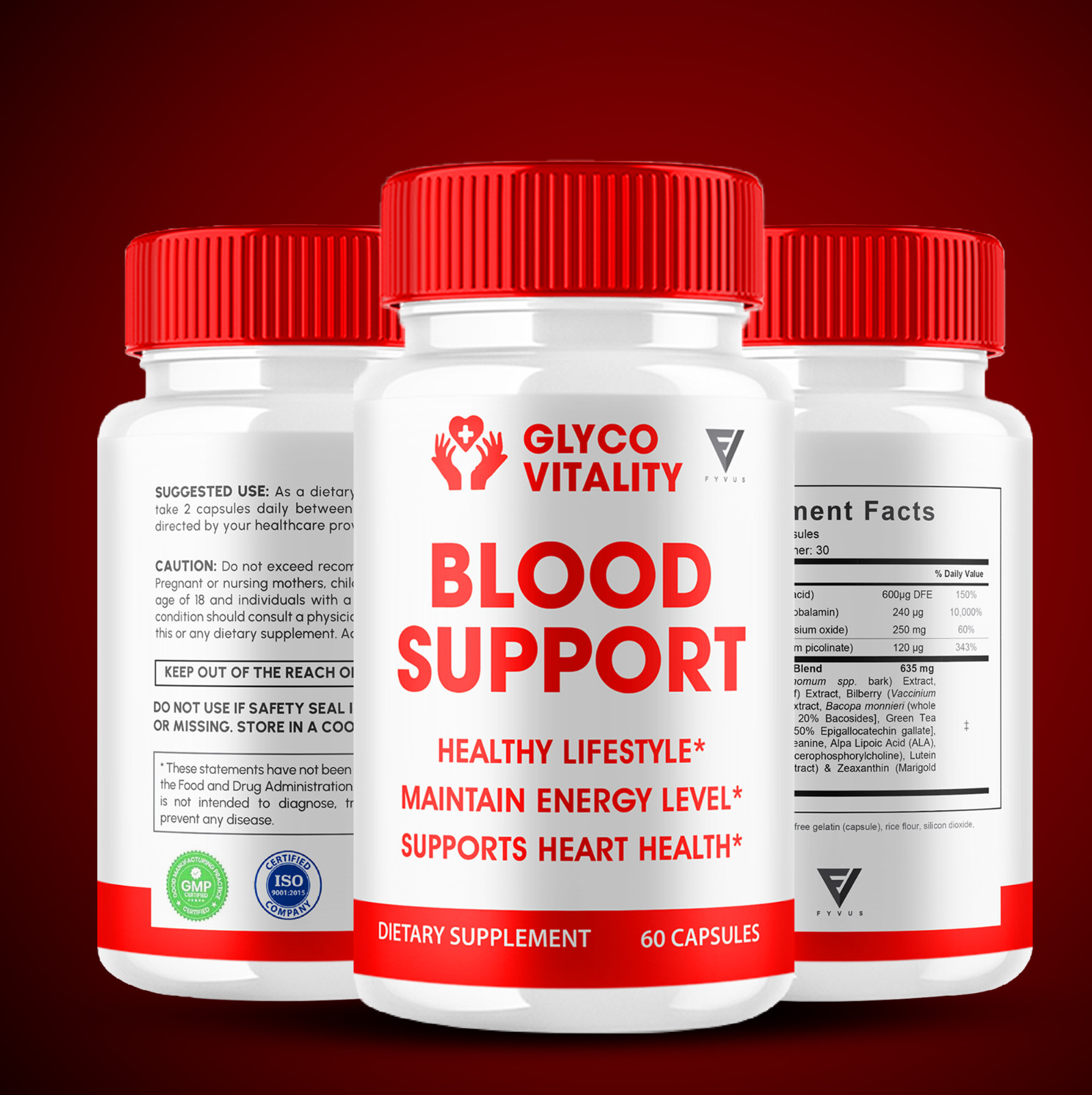 (5 Pack) Glyco Vitality Capsules GlycoVitality Pills Multivitamin (300 Capsules)