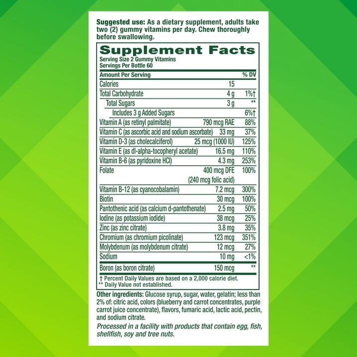 vitafusion Adult Gummy Vitamins for Men with 10% More Vitamins A, C, & E, 120 CT