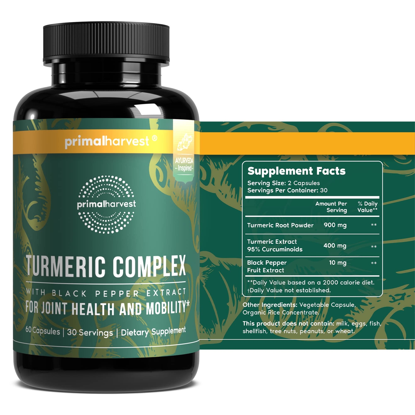 Primal Harvest Turmeric Complex,1 Pack: Joint & Mobility Support with Turmeric