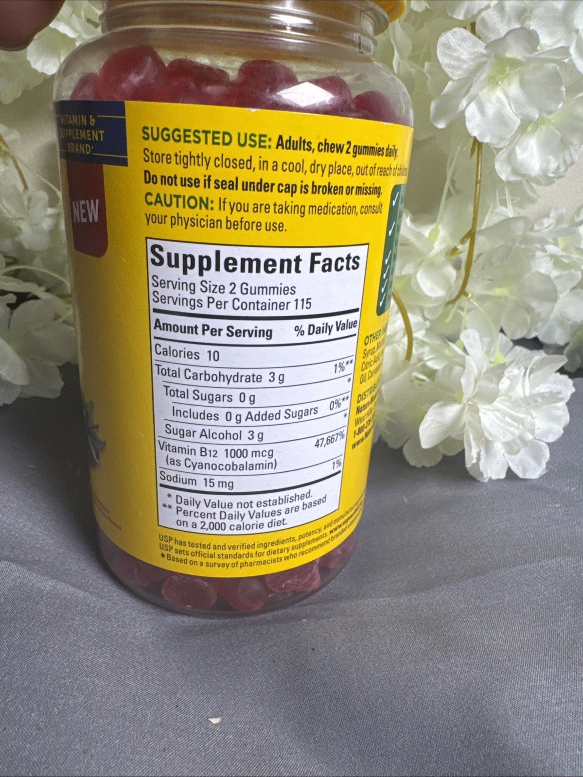 Nature Made Zero Sugar Energy B12 Gummies 230 Count Each 1000 mcg Ex 6/2026