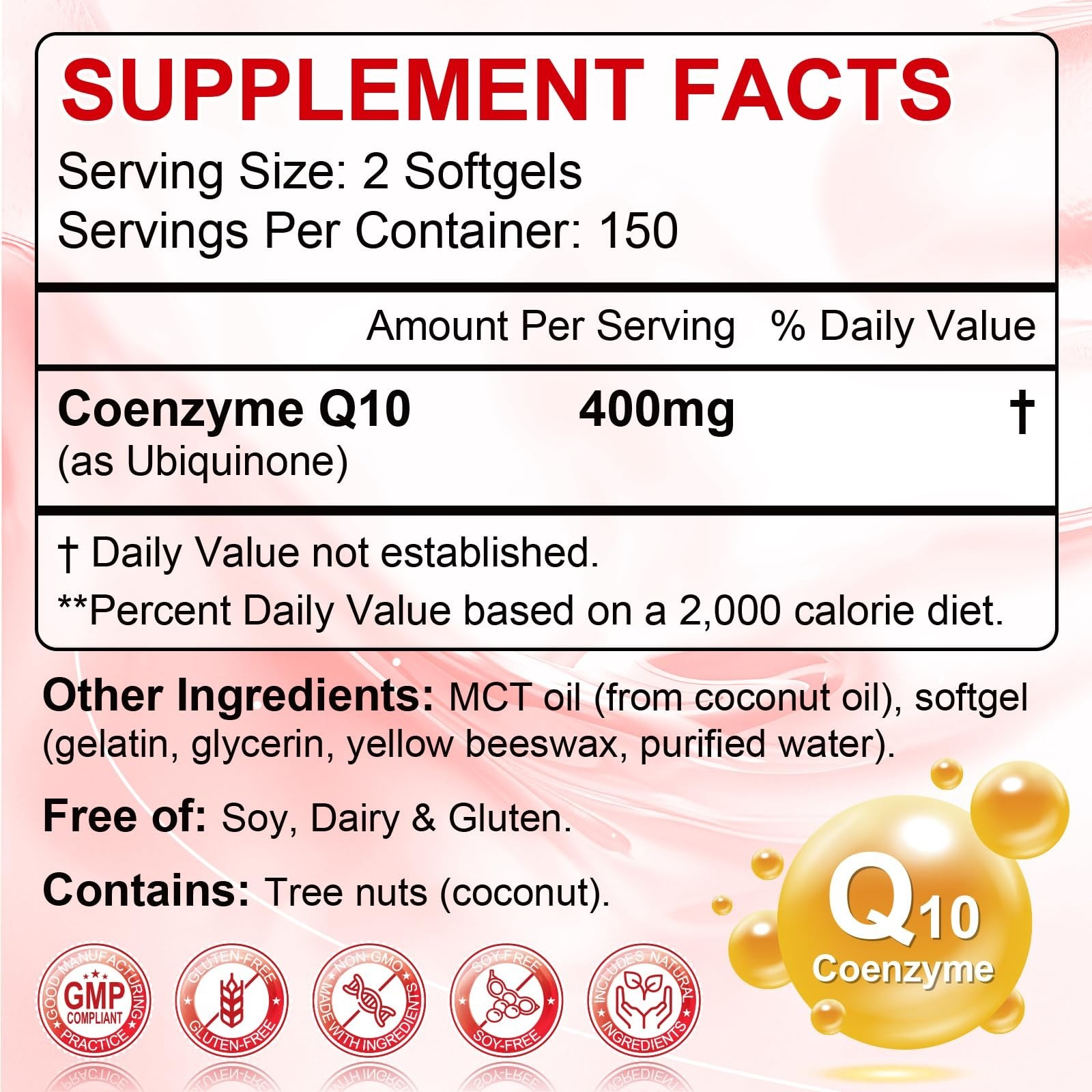 Extra Strength CoQ10 400mg Softgels with MCT Oil | Antioxidant Heart & Energy Su