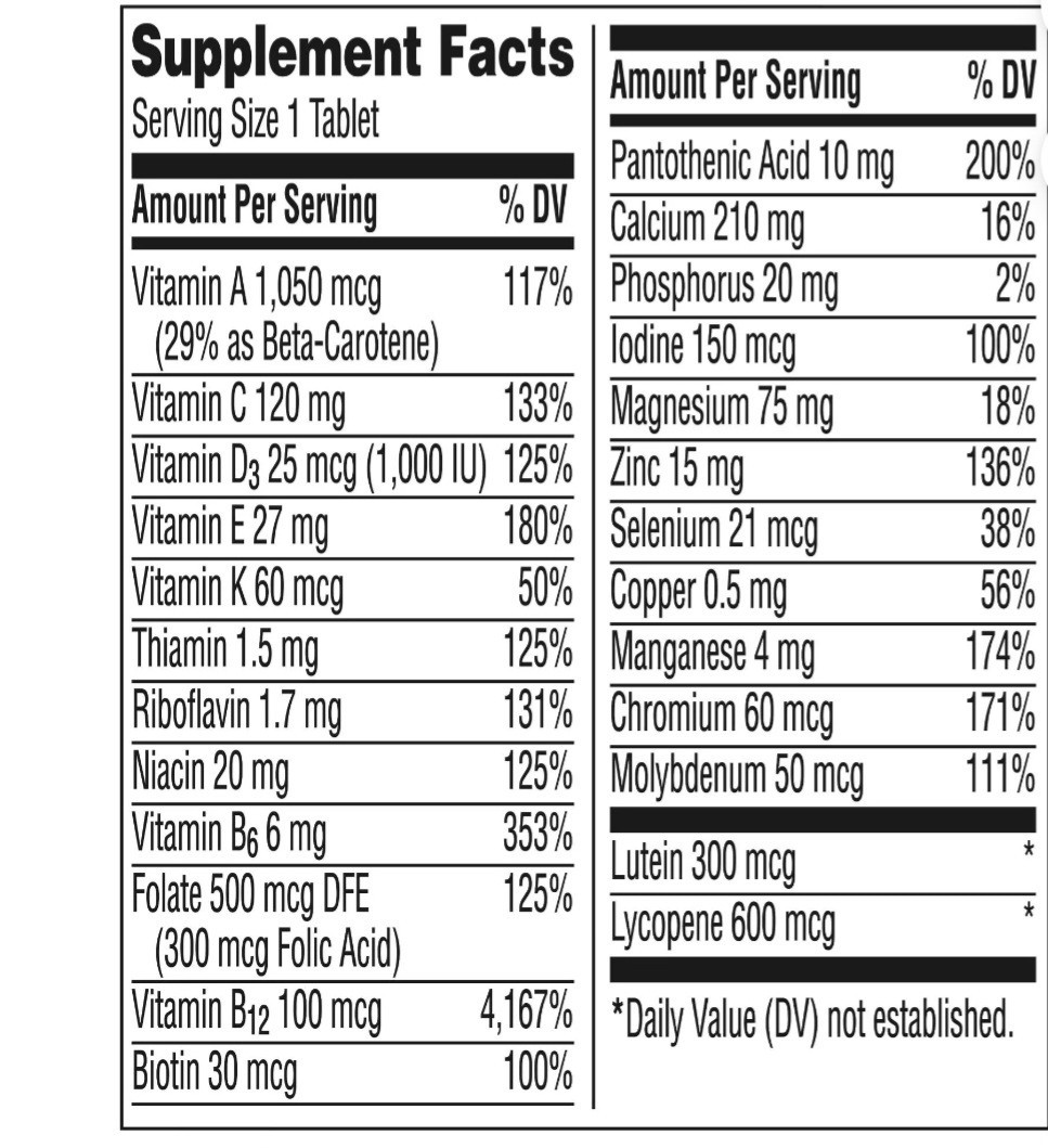 Centrum Silver Men 50+ Complete Multivitamin Multimineral 100 Tablets