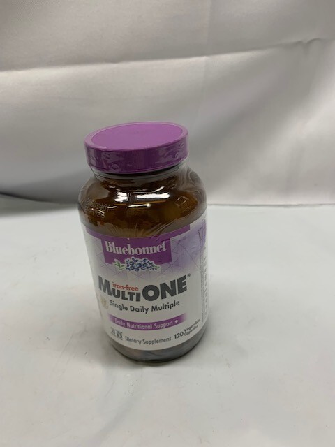 Bluebonnet Nutrition Multione Single Daily Multiple-Iron-Free 120 cap exp 11/26