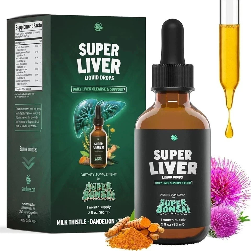 Super Bonsai Liver Support with Milk Thistle Cleanse Detox & Repair Aid Dropper