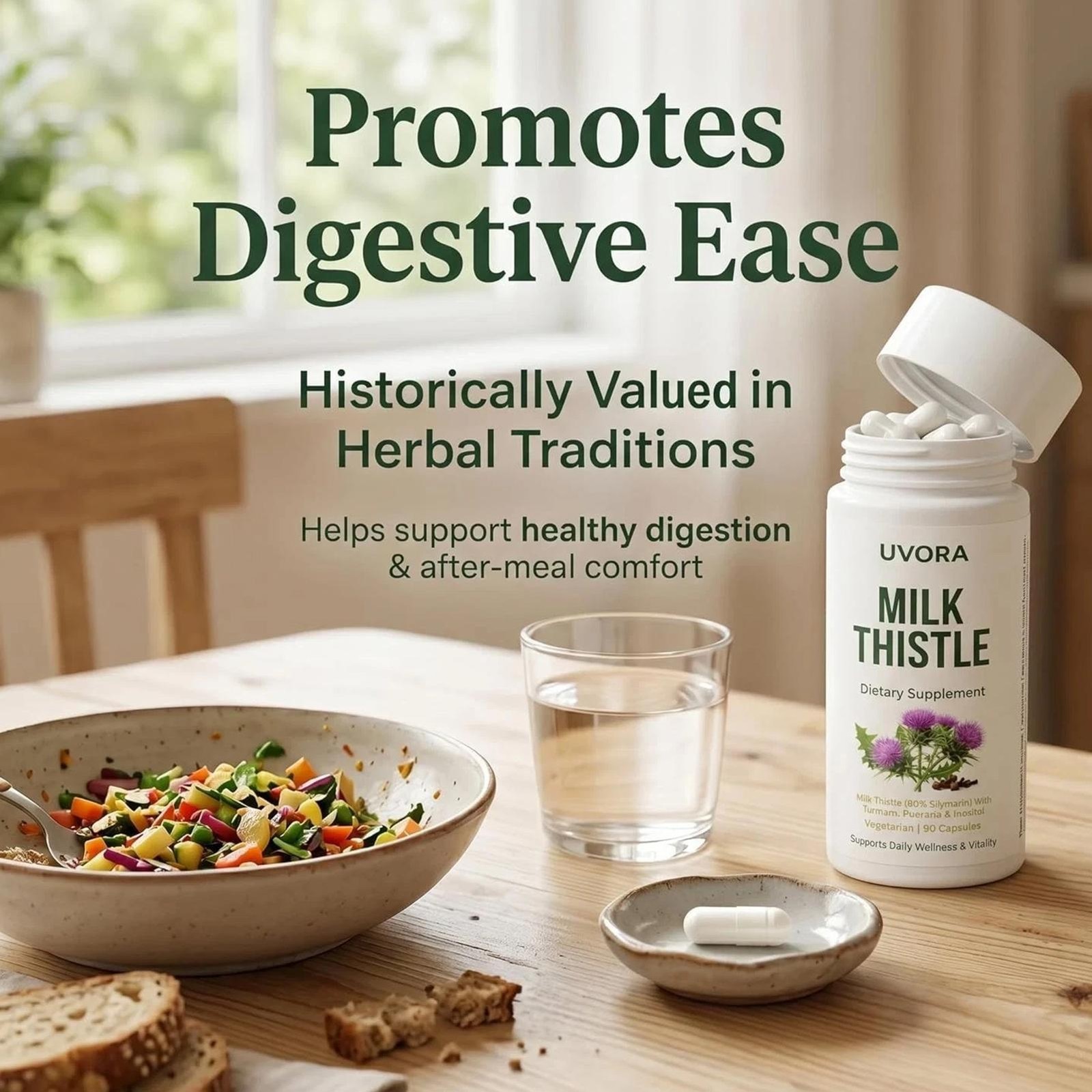 Uvora Milk Thistle Detox, Premium Herbal Supplement With Milk Thistle