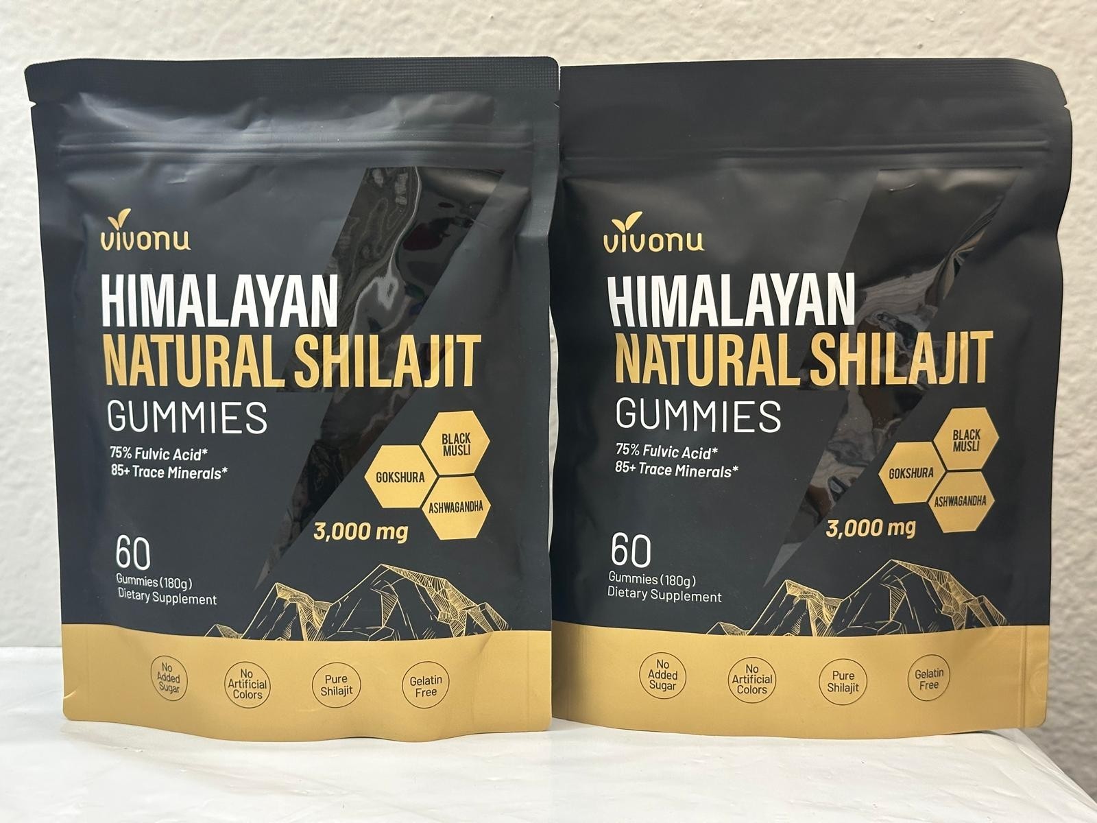 VivoNu Natural Himalayan Shilajit Gummies. Pure SHILAJIT / 60 Gummies (2 Pack)