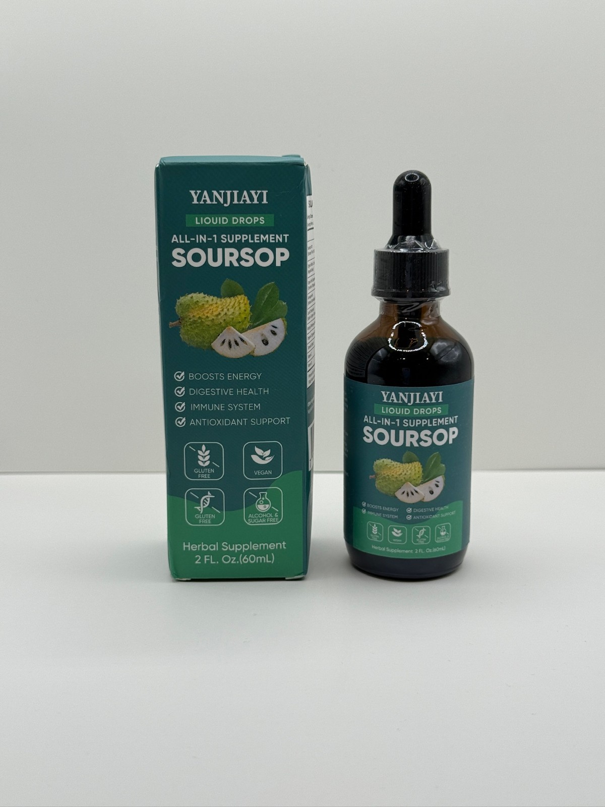 Soursop Liquid Drops 10-in-1 All-in-1 Supplement 2oz 60ml New