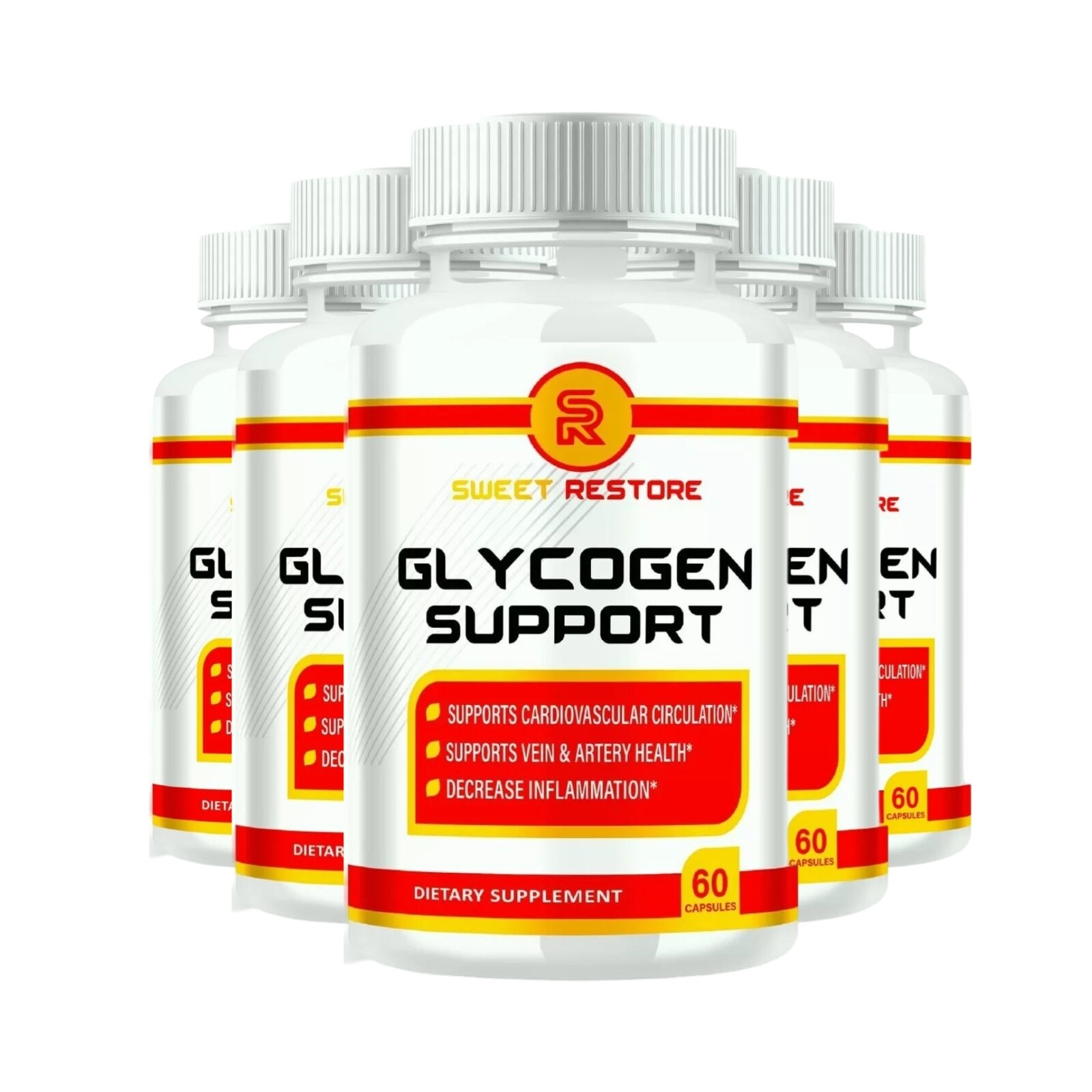 5-Pack Sweet Restore Glycogen Support to Regulate Blood Pressure – 300 Capsules