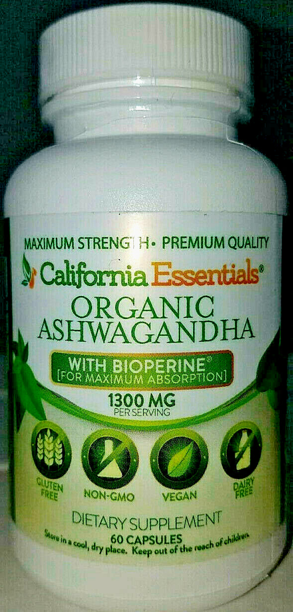 ORGANIC ASHWAGANDHA-1300MG PER SERVE-ENERGY-STRENGTH-LONGEVITY-SEALED-FREE SHIP