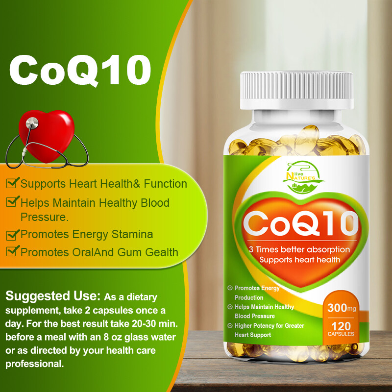 Nature’s Live CoQ10 Softgels- Supports Heart Health Non-GMO, 300mg, 120 Capsules