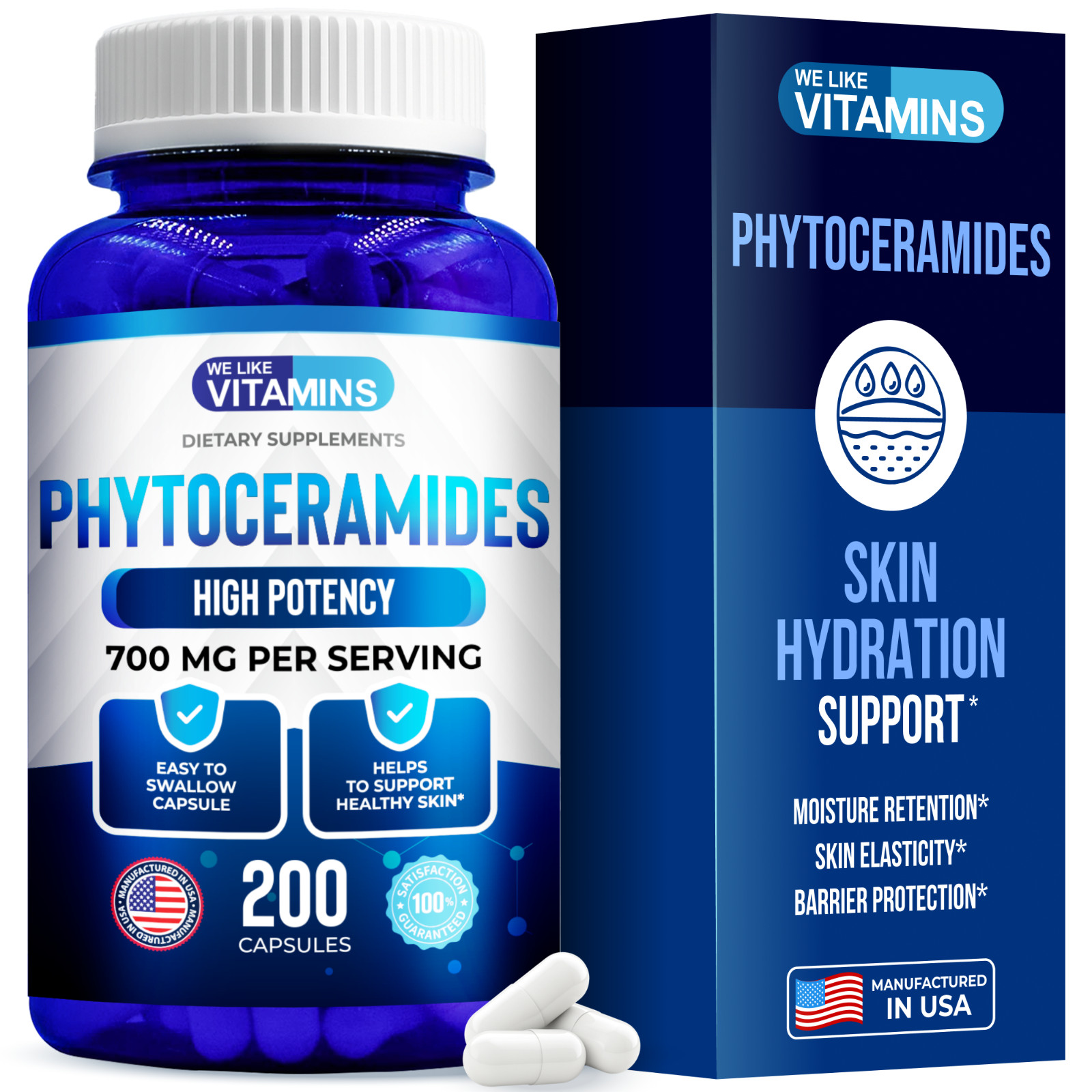 Phytoceramides 700mg – 200 Capsules – Best Value We Like Vitamins