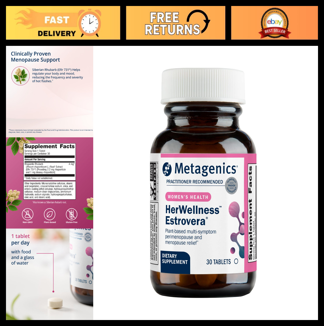 Menopausal Comfort Support Tablets – Natural Relief for Hot Flashes & Mood Swing