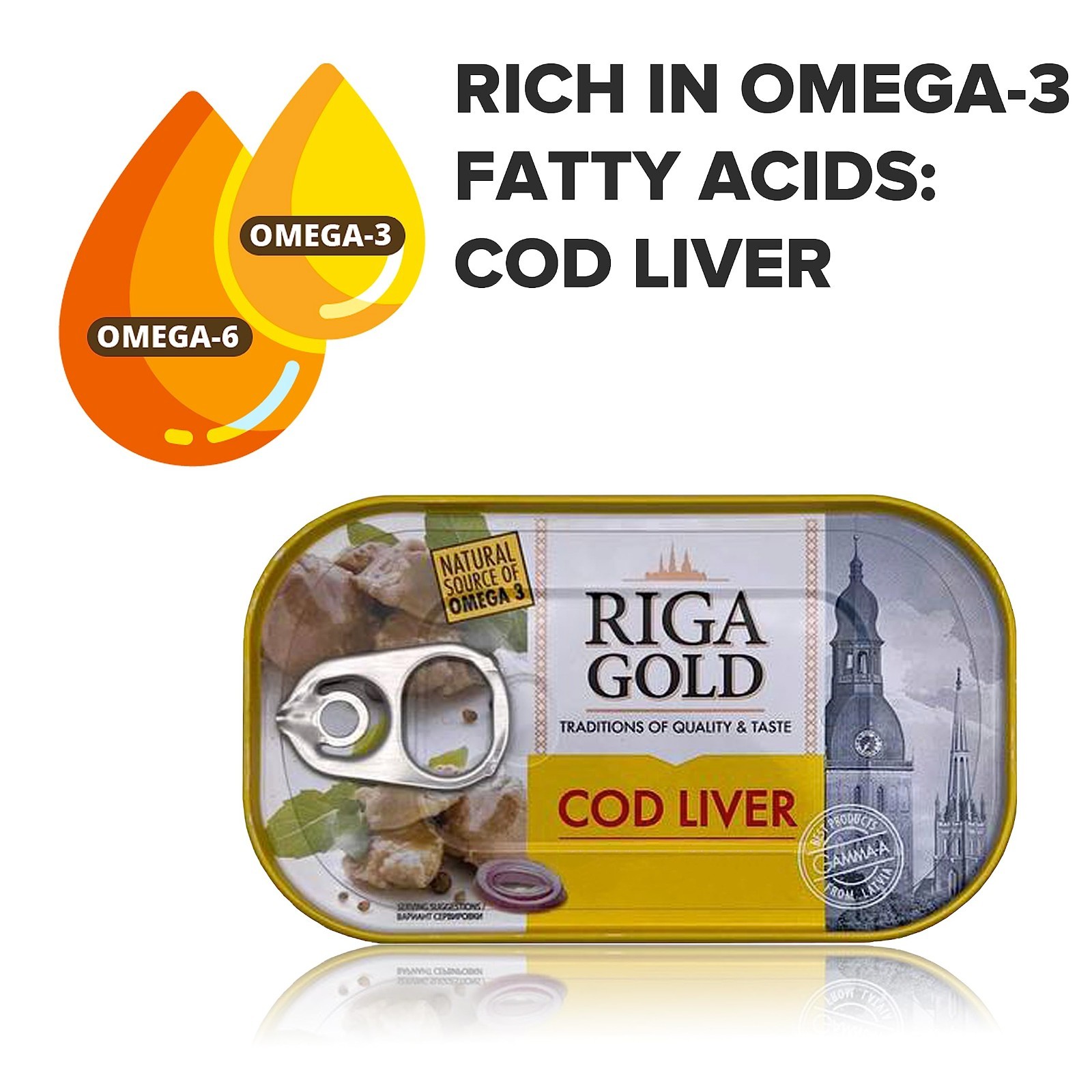 Premium Cod Liver in Oil, 4.27oz (Pack of 3) – Rich Omega-3 & Vitamins, Icelandi
