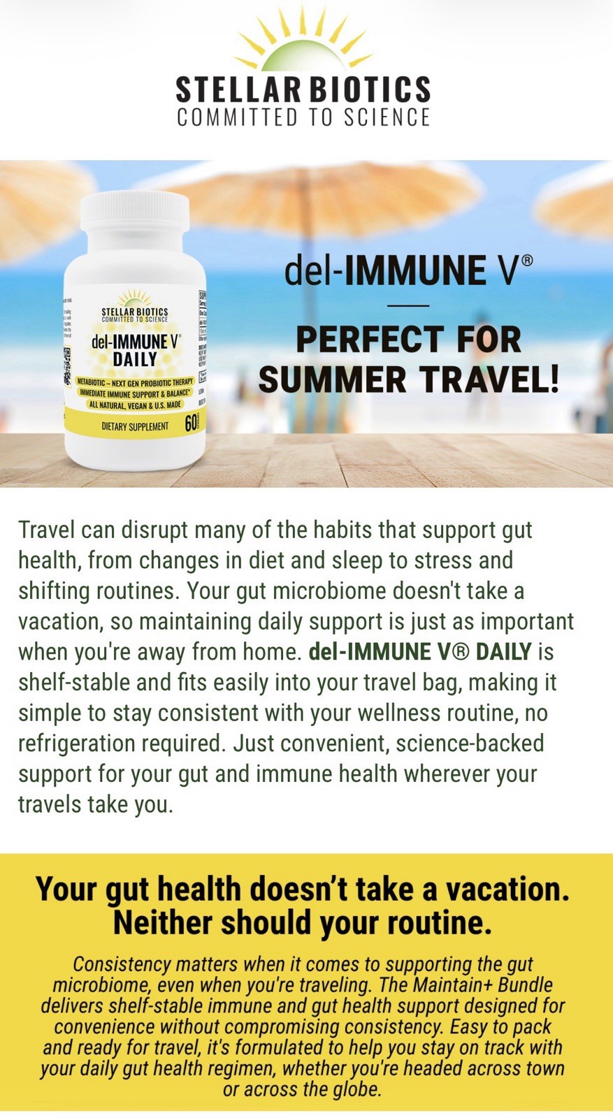 Del-Immune V Daily 25 mg 60 Ct Stellar Biotics Immune Support Exp 02/27 Free SH