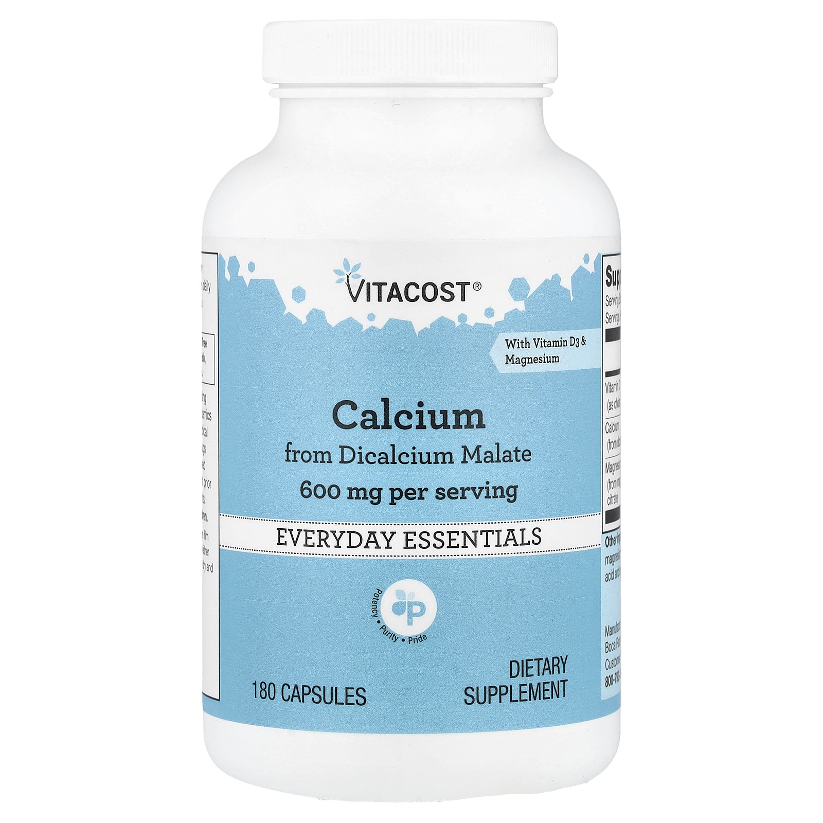 Everyday Essentials, Calcium With Vitamin D3 & Magnesium, 180 Capsules