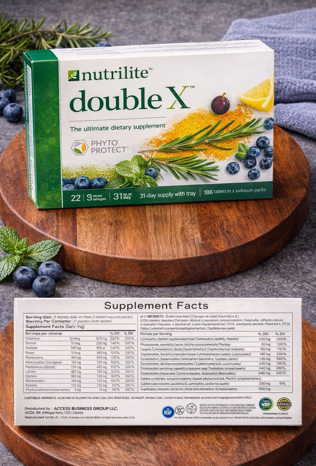 Nutrilite Double X Multivitamin Gluten-Free w/ Plant Concentrates 186 Tablets