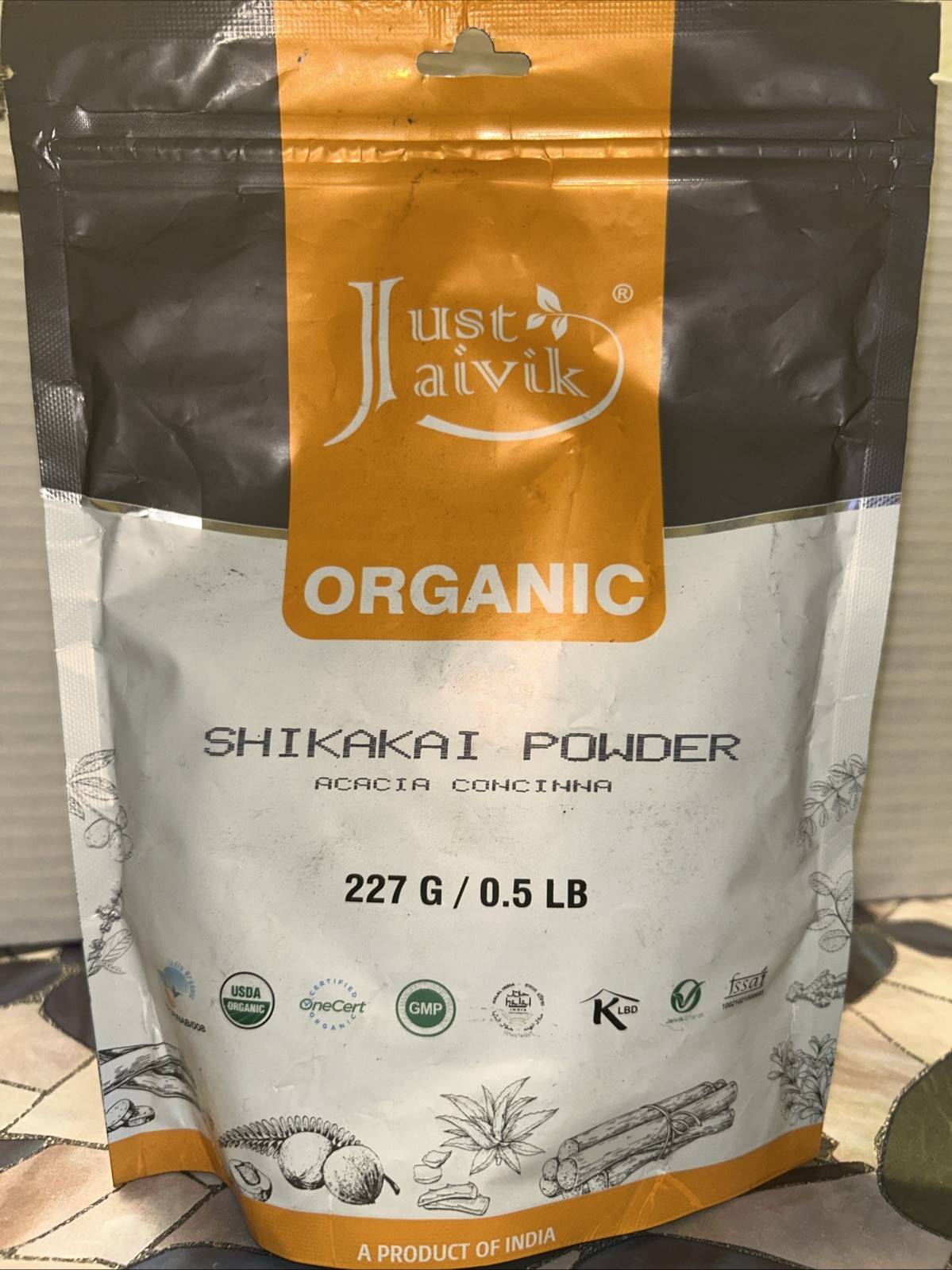 Just Jaivik 100% Organic Shikakai Powder – 8 Ounce (Pack of 1)