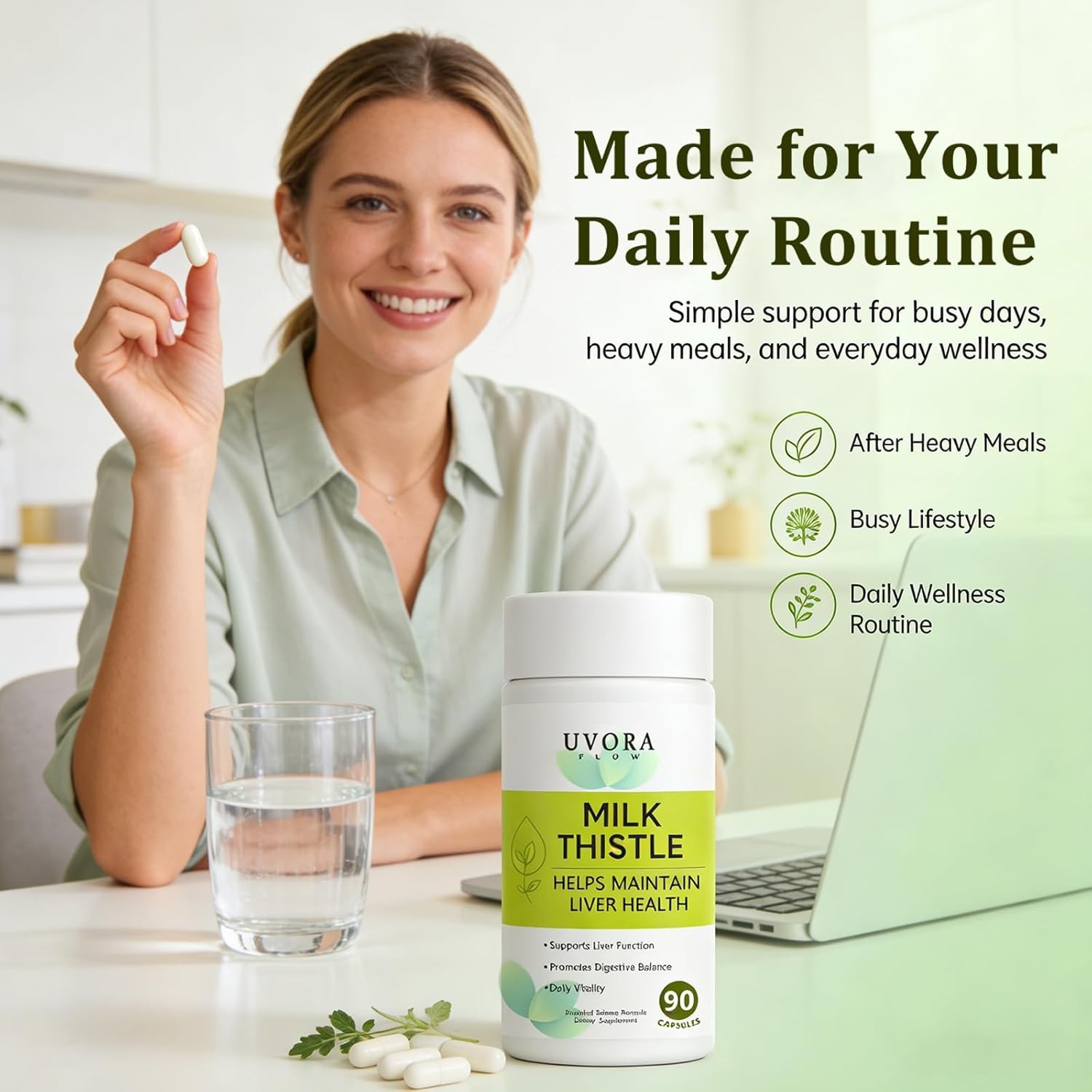 5x Uvora Milk Thistle Detox, Premium Herbal Supplement With Milk Thistle Extrac.