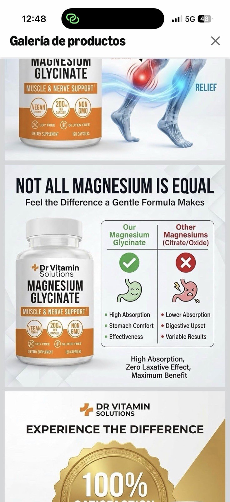 Dr Vitamin Solutions Magnesium Glycinate 200mg 120 Capsules Muscle & Nerve