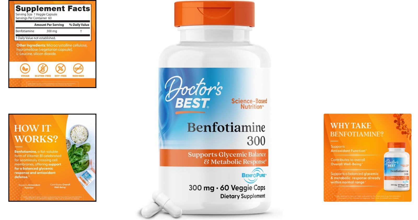 Benfotiamine 300mg – Supports Healthy Glucose Metabolism & Circulatory Health