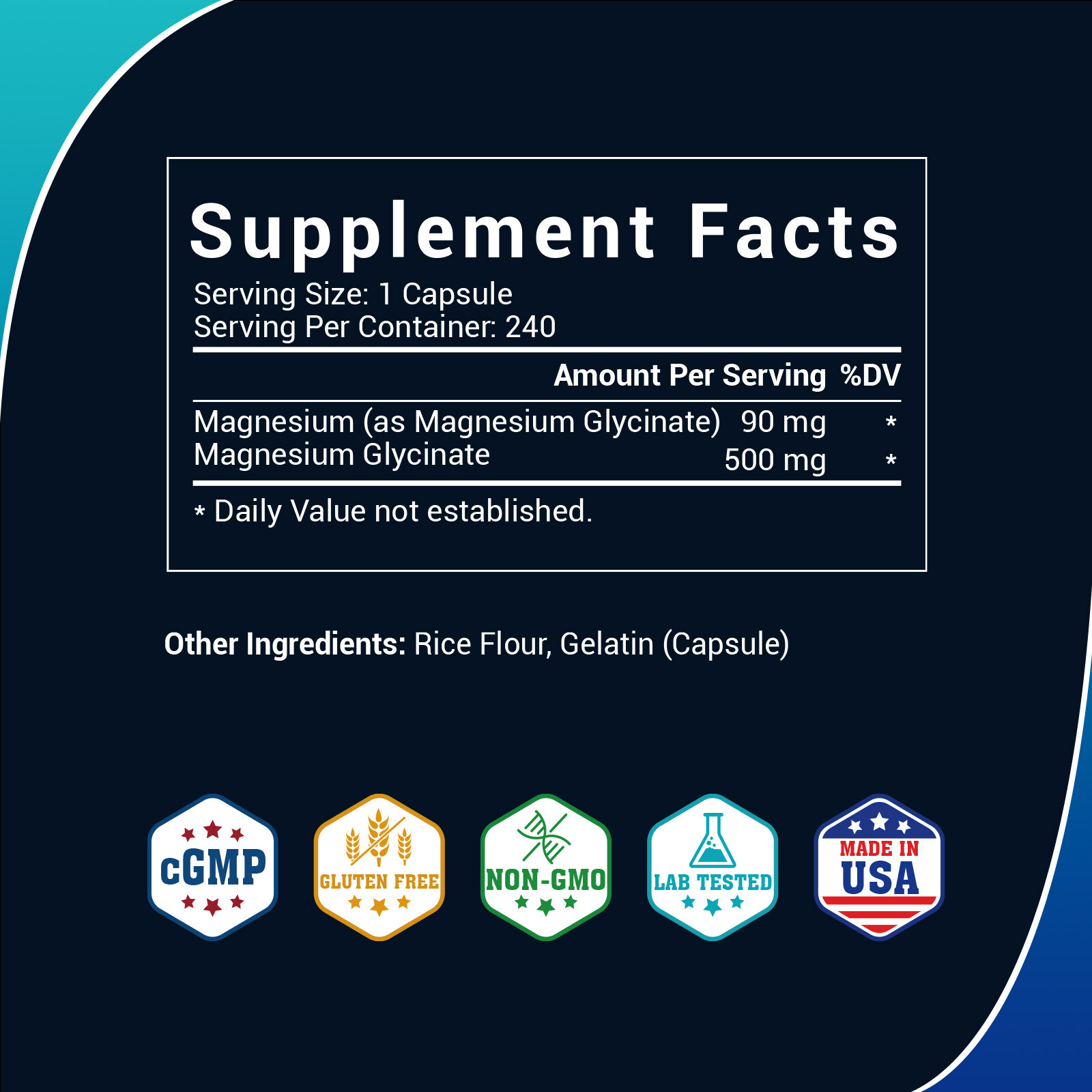Magnesium Glycinate For Improved Sleep Stress Anxiety Relief 500mg 240 Capsules