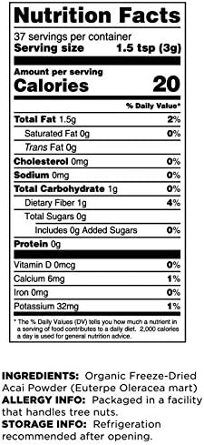 Terrasoul Superfoods Organic Acai Berry Powder, 4 Oz, 4 Ounce (Pack of 1)