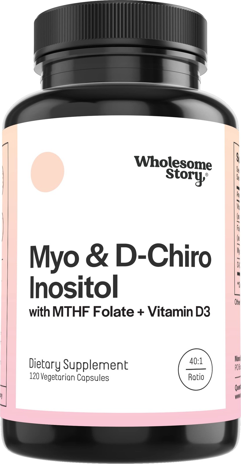 Myo-Inositol & D-Chiro Inositol Capsules with MTHF, Folate, Vitamin D| Suppor…