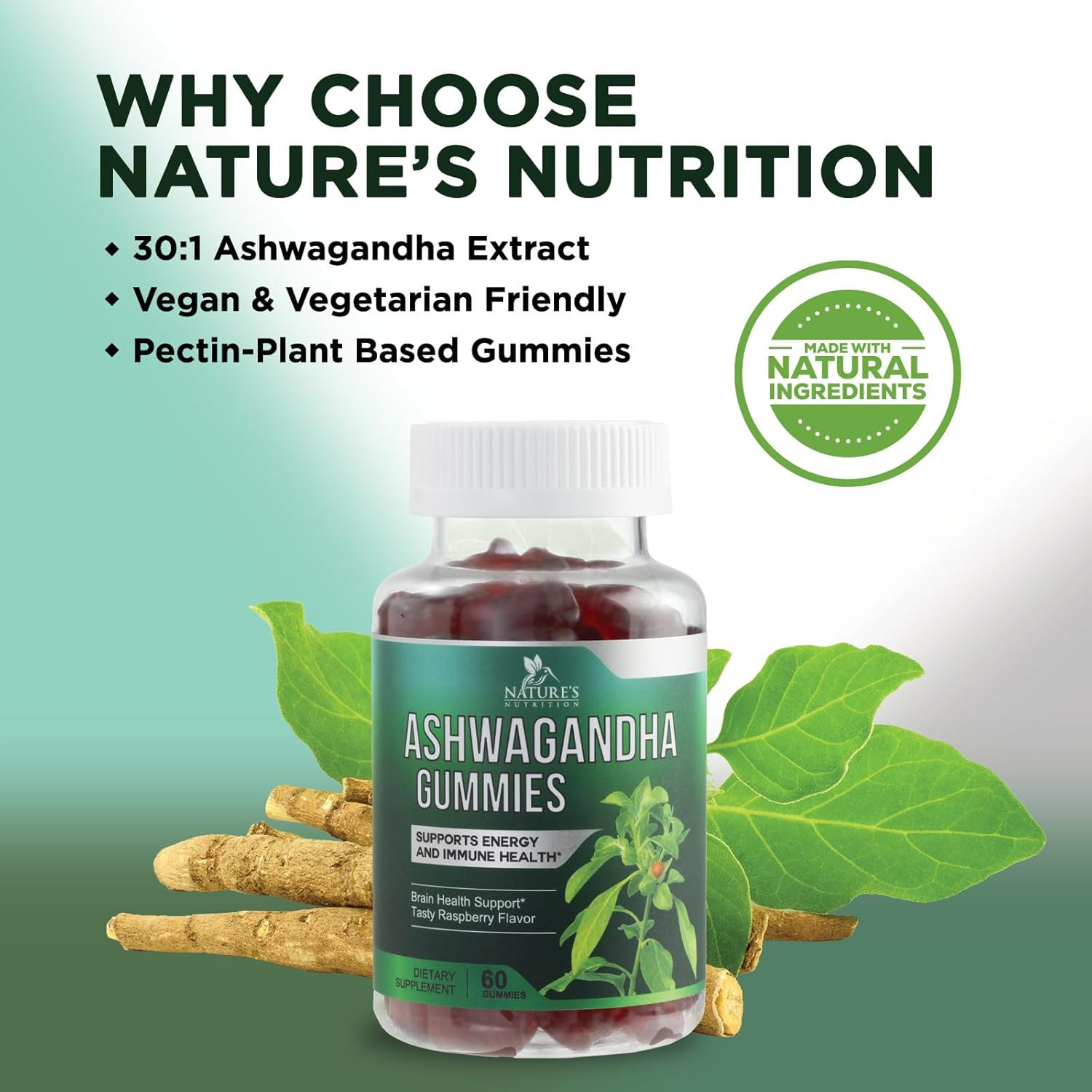Ashwagandha Gummies for Women & Men, 3000Mg Equivalent, Vegan, Plant Based, Non-