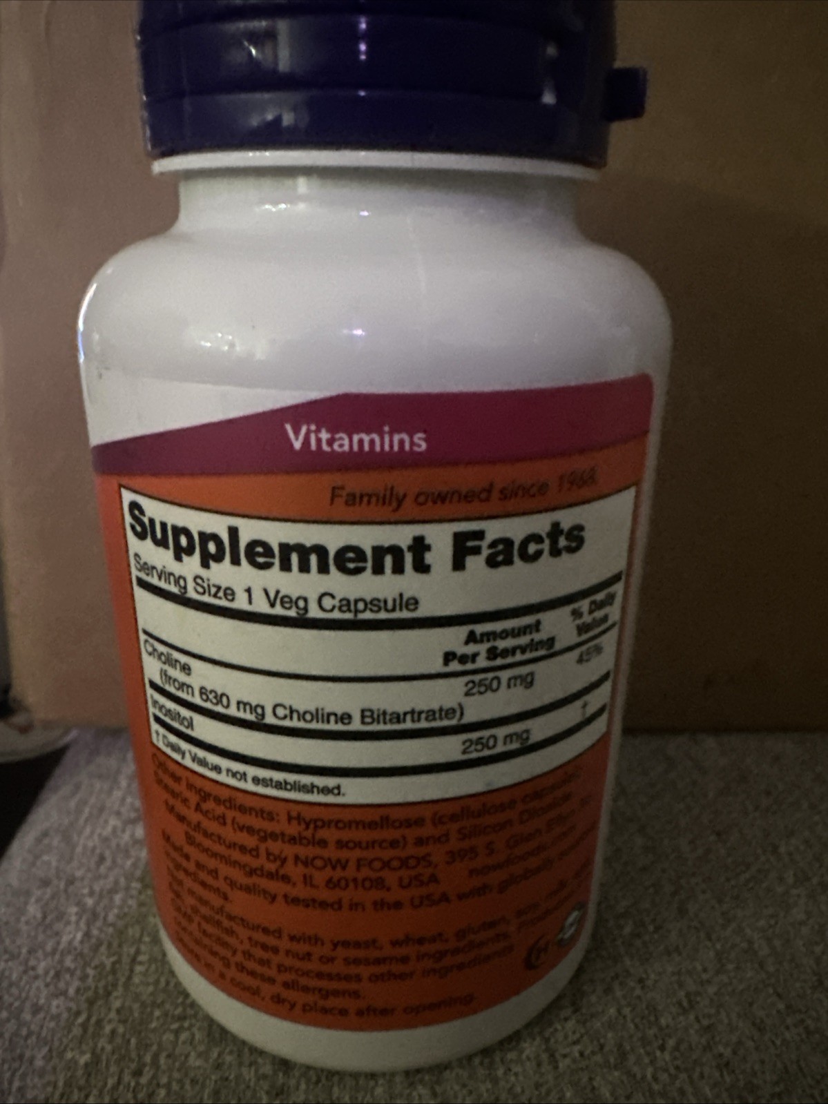 NOW Foods Choline & Inositol 100 Veg Caps