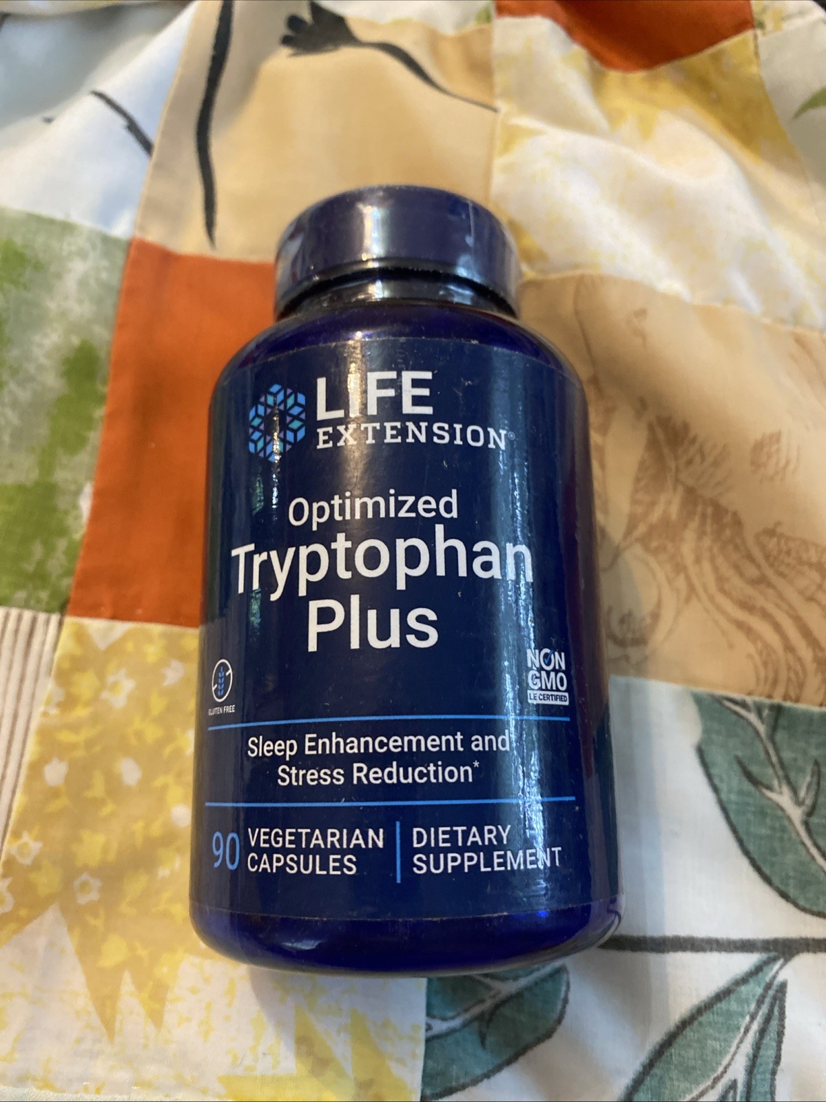 Life Extension Optimized Tryptophan Plus 1000mg 90 vegetarian capsules Exp 4/26